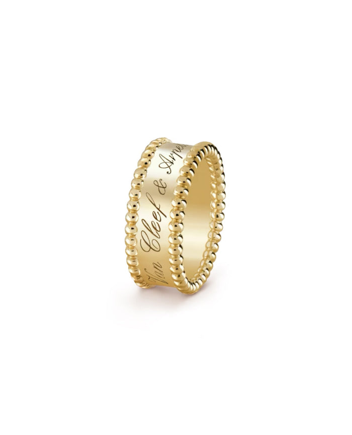 VCF Perlée Signature Ring, yellow gold