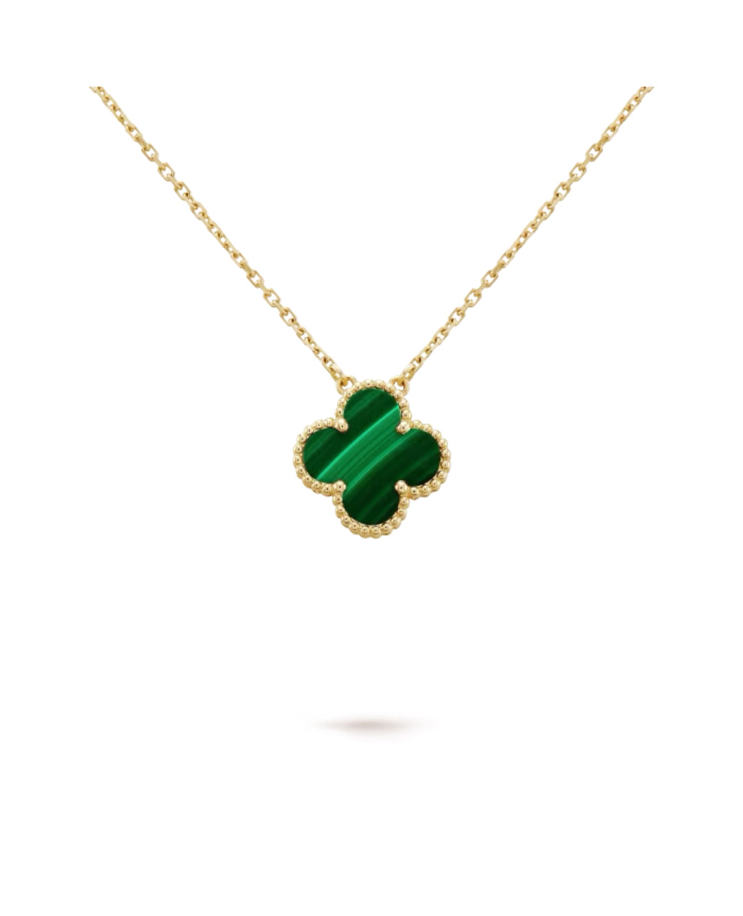 VCF Vintage Alhambra pendant, yellow gold, Malachite