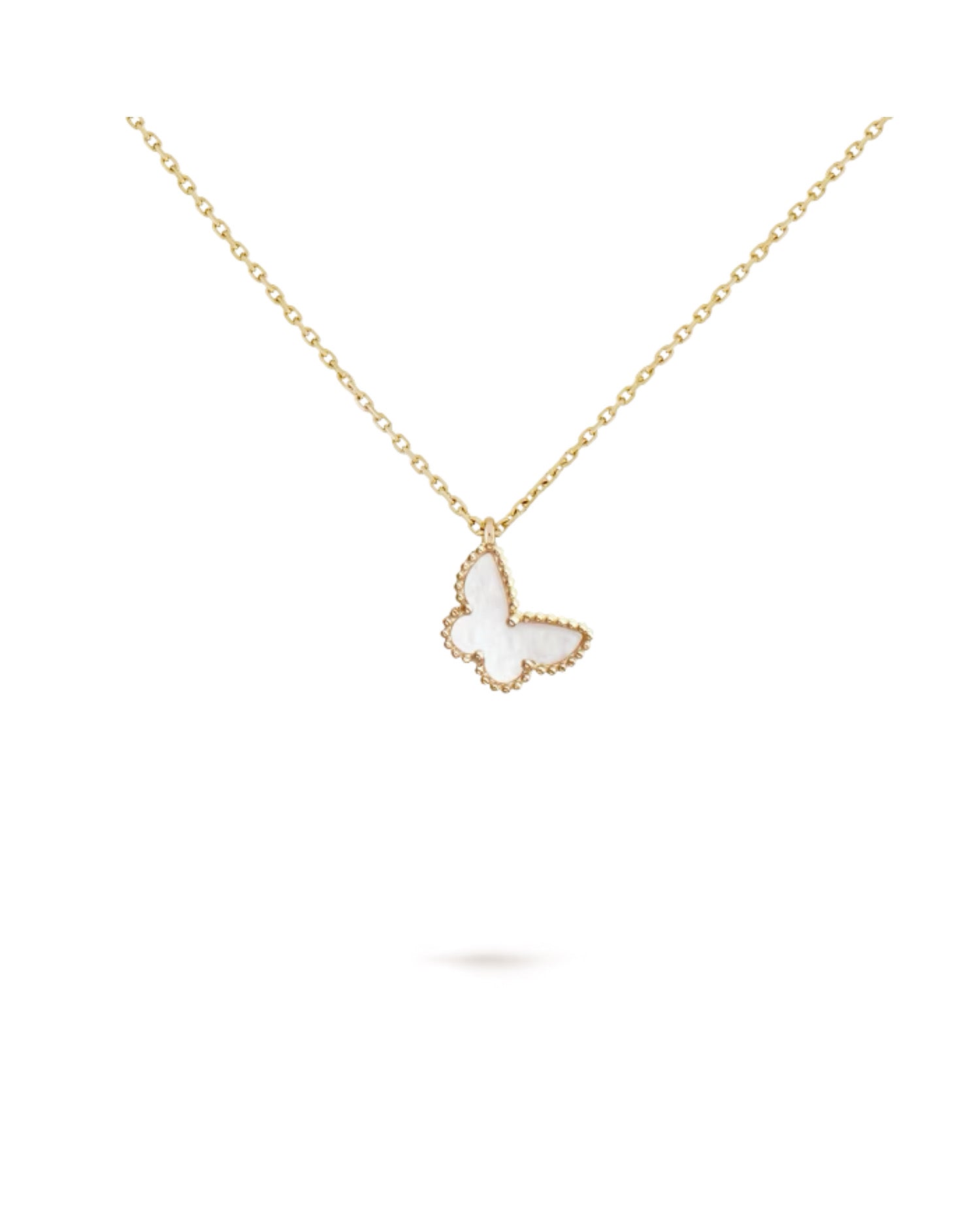 VCF Sweet Butterflies pendant, yellow gold, Mother-of-pearl