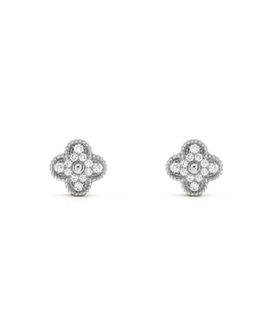 VCF Vintage Alhambra earrings, white gold, Diamond - VCF Image