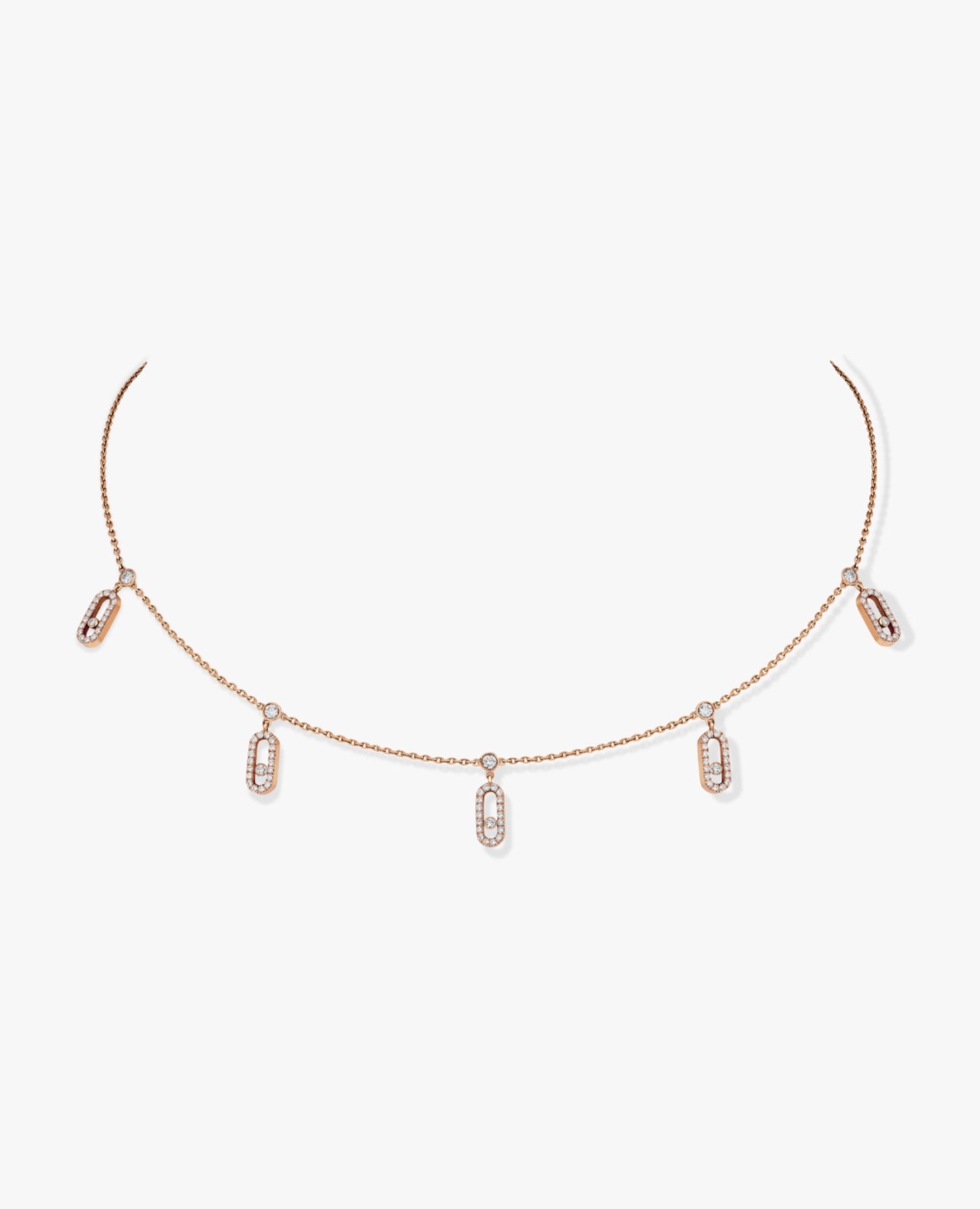 MSK  Move Uno Pavé Drop Rose Gold Necklace
