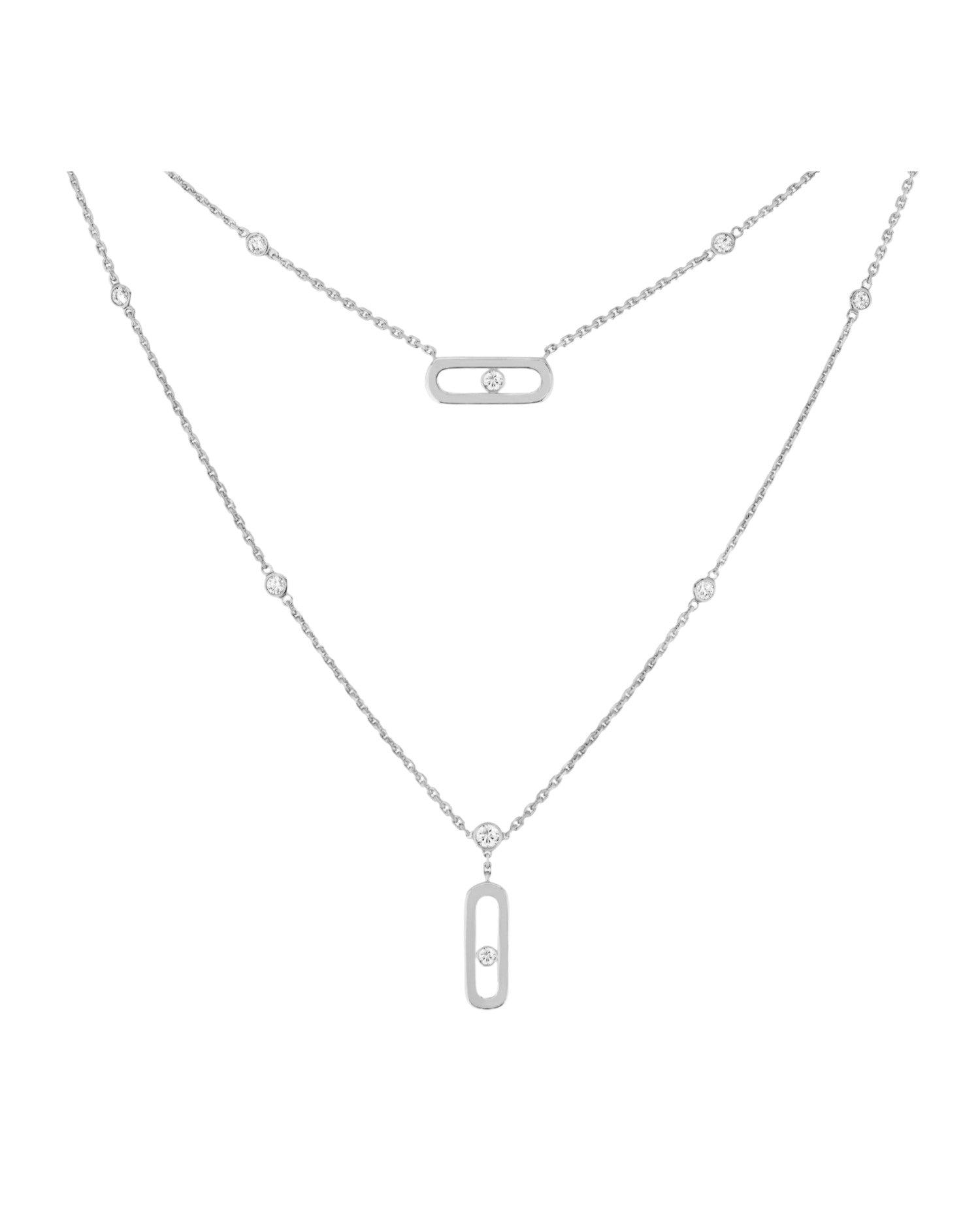 MSK  Move Uno 2 Rows Necklace Silver