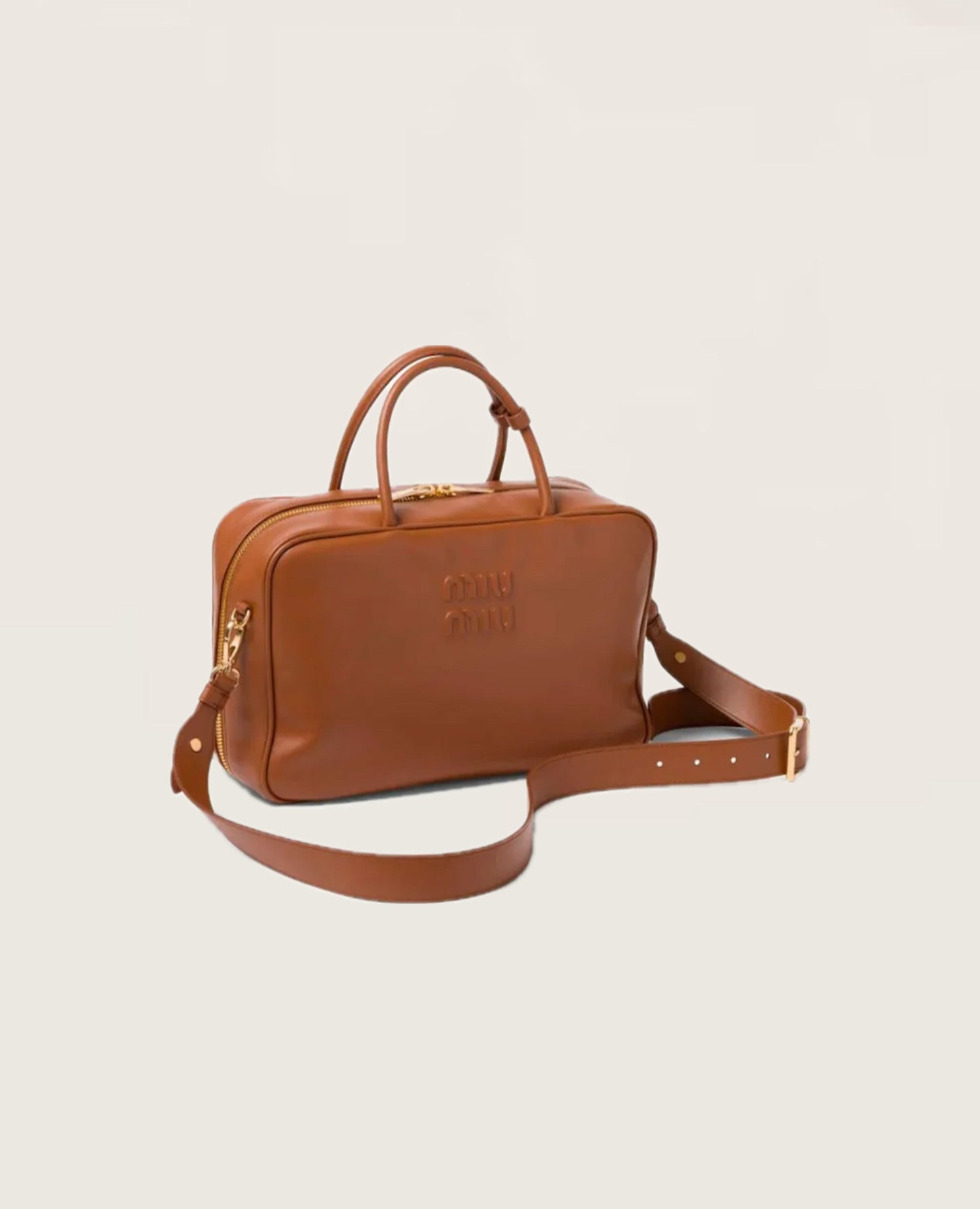 MMU Cognac Leather Top-handle Bag