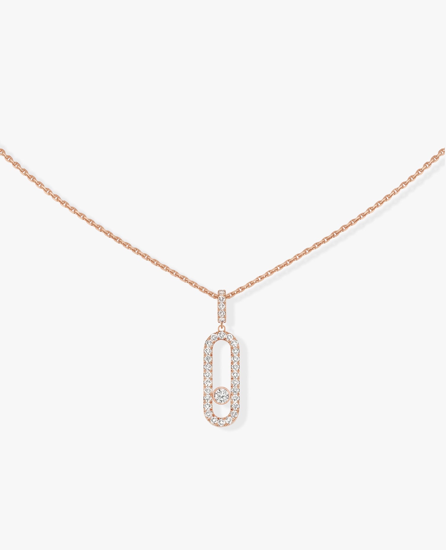 MSK  Move Uno Pavé LM Rose Gold Necklace