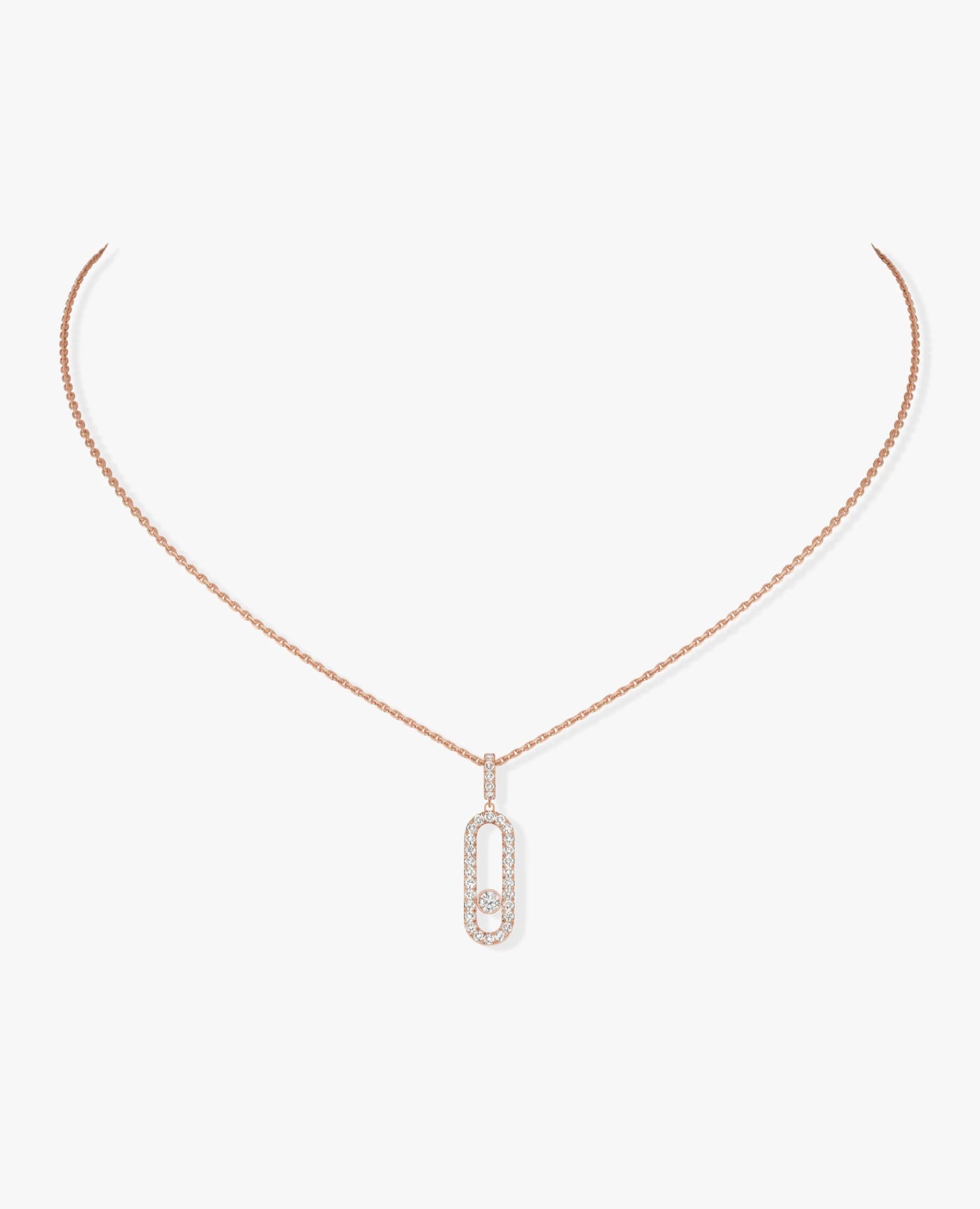 MSK  Move Uno Pavé LM Rose Gold Necklace
