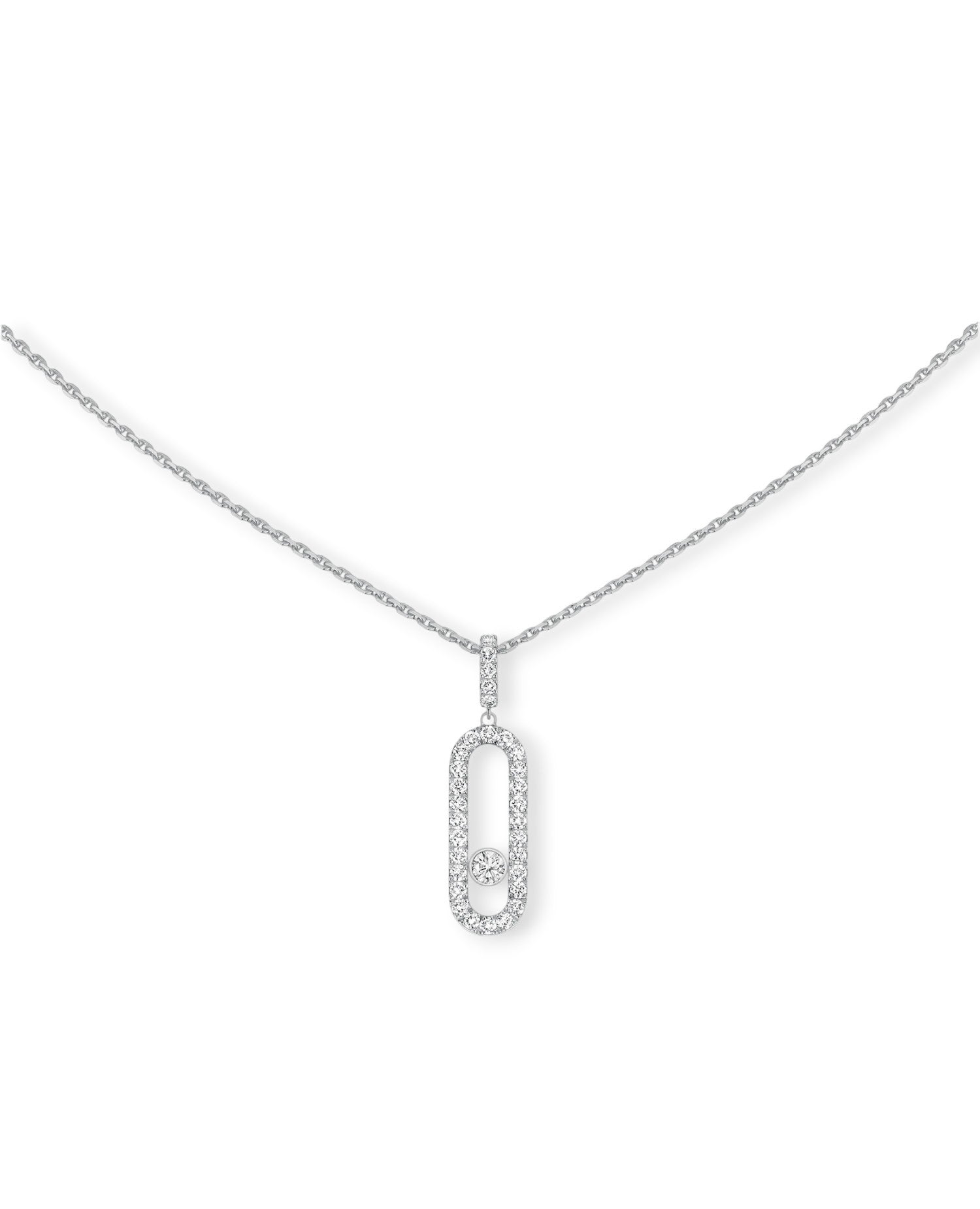 MSK  Move Uno Pavé LM Necklace Silver