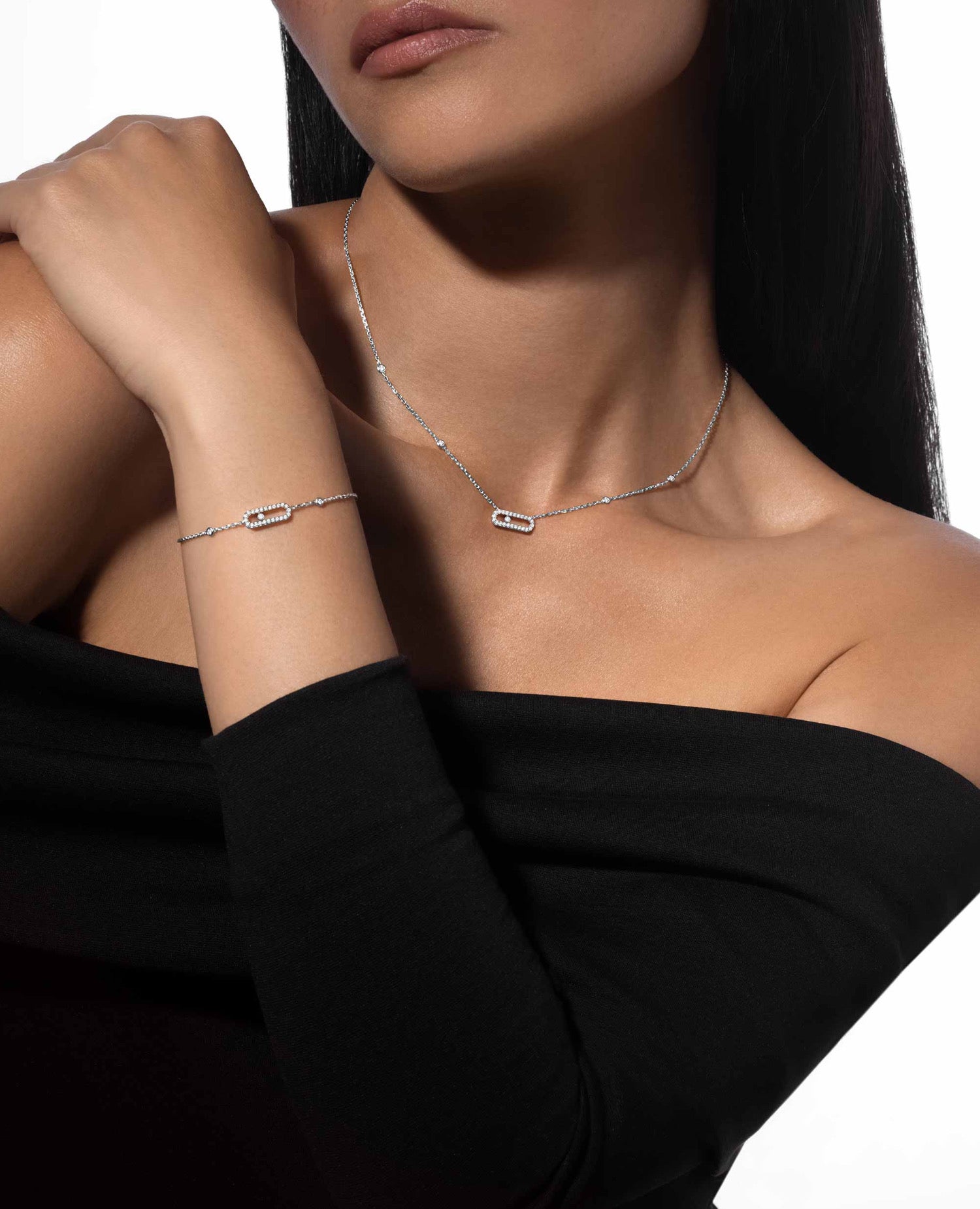 MSK Move Uno Pavé Bracelet Silver