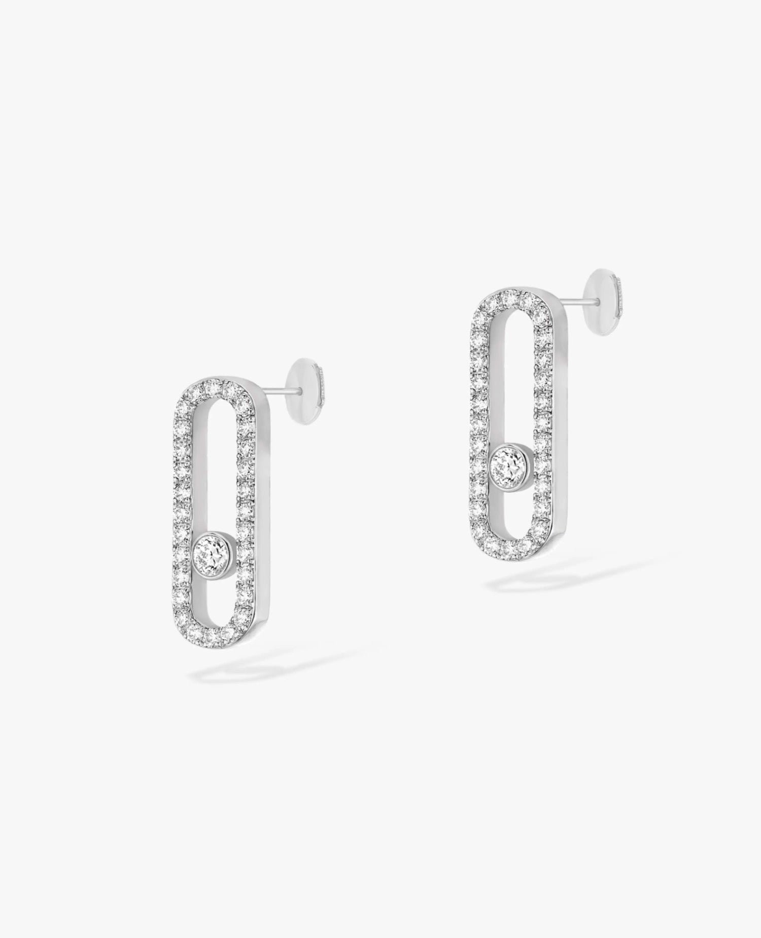 MSK  Move Uno Pavé Earrings Silver