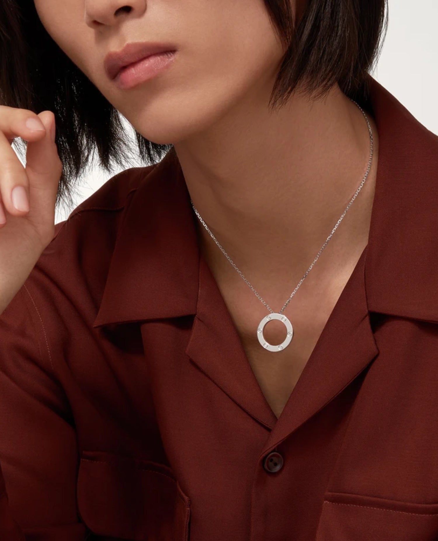 CRT Love Necklace Oro bianco