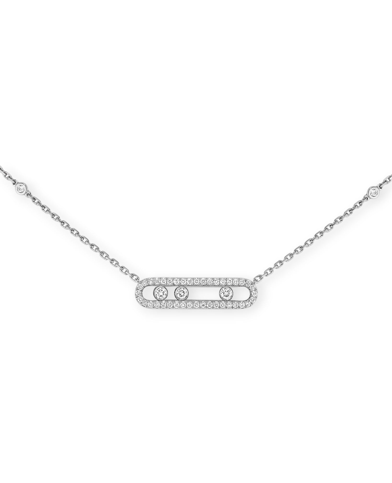 MSK Baby Move Pavé Necklace Silver