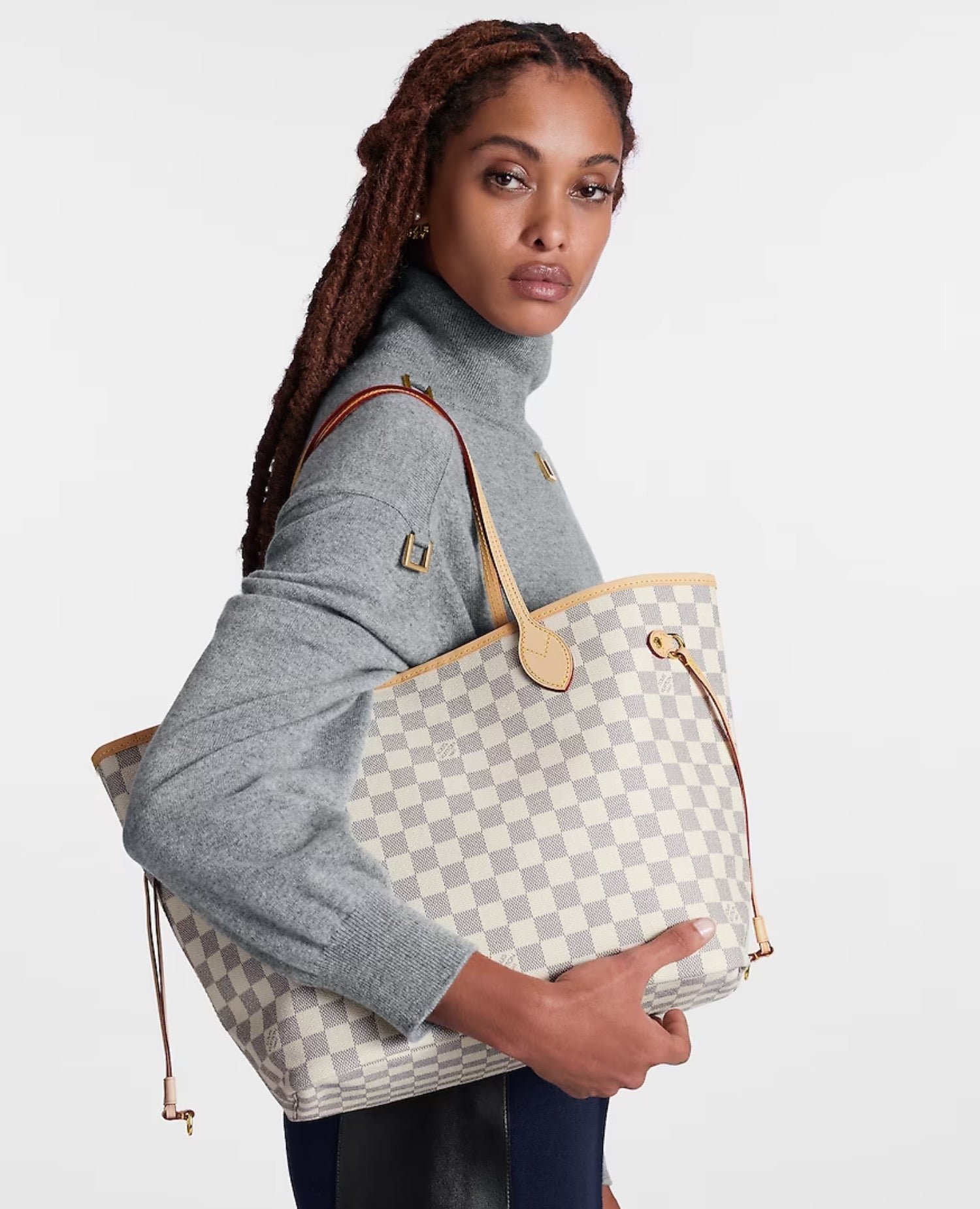 LVN Neverfull MM Damier Rose Ballerine