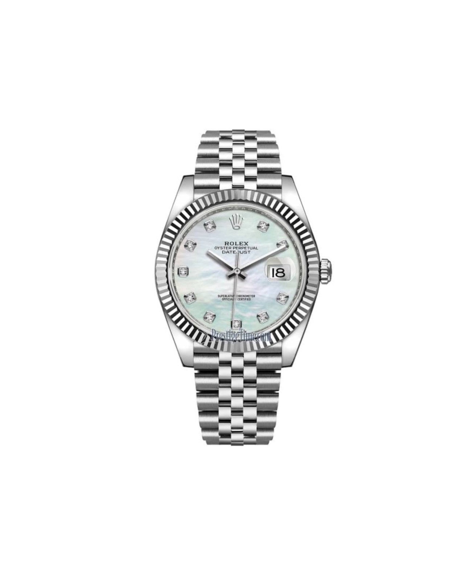 RLX Datejust 41 Datejust 41 Oyster, 41 mm, Oystersteel and white gold, Mother-Of-Pearl