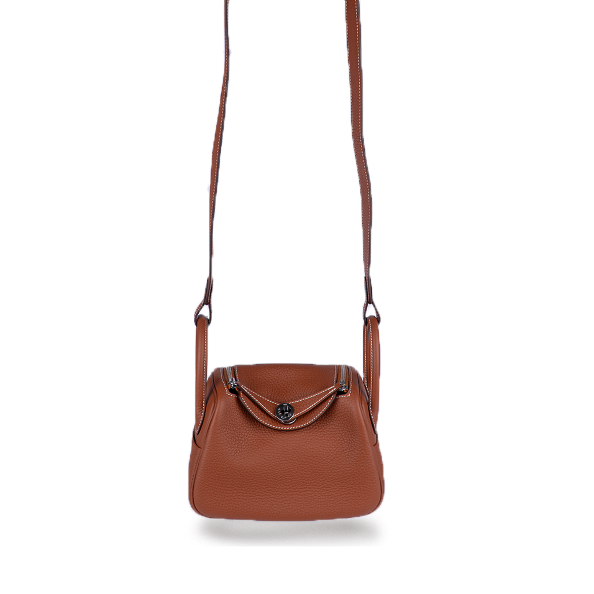 HMS Mini Lindy 20 Bag Brown Silver