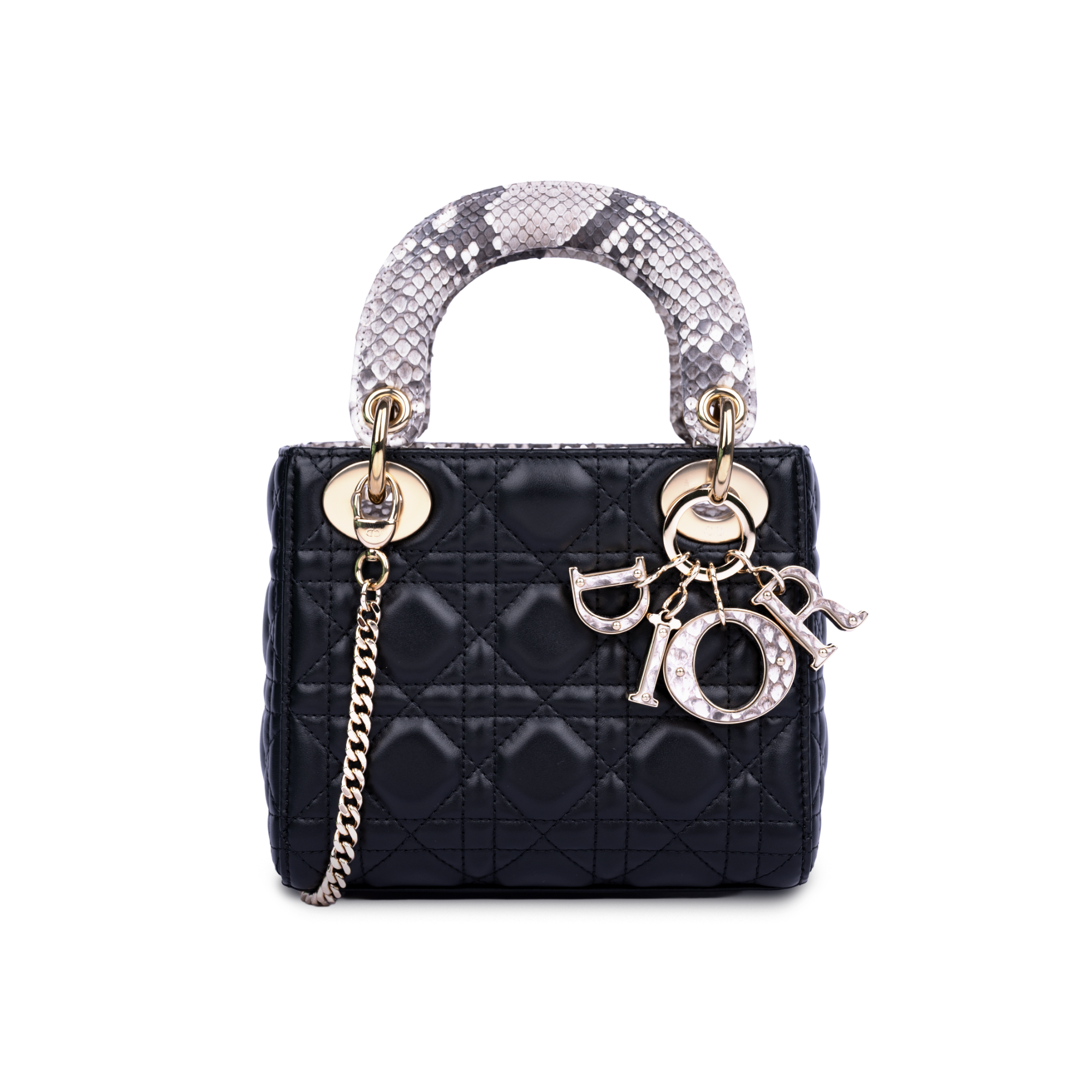 DR Mini Lady DR Bag  Black Calfskin Python