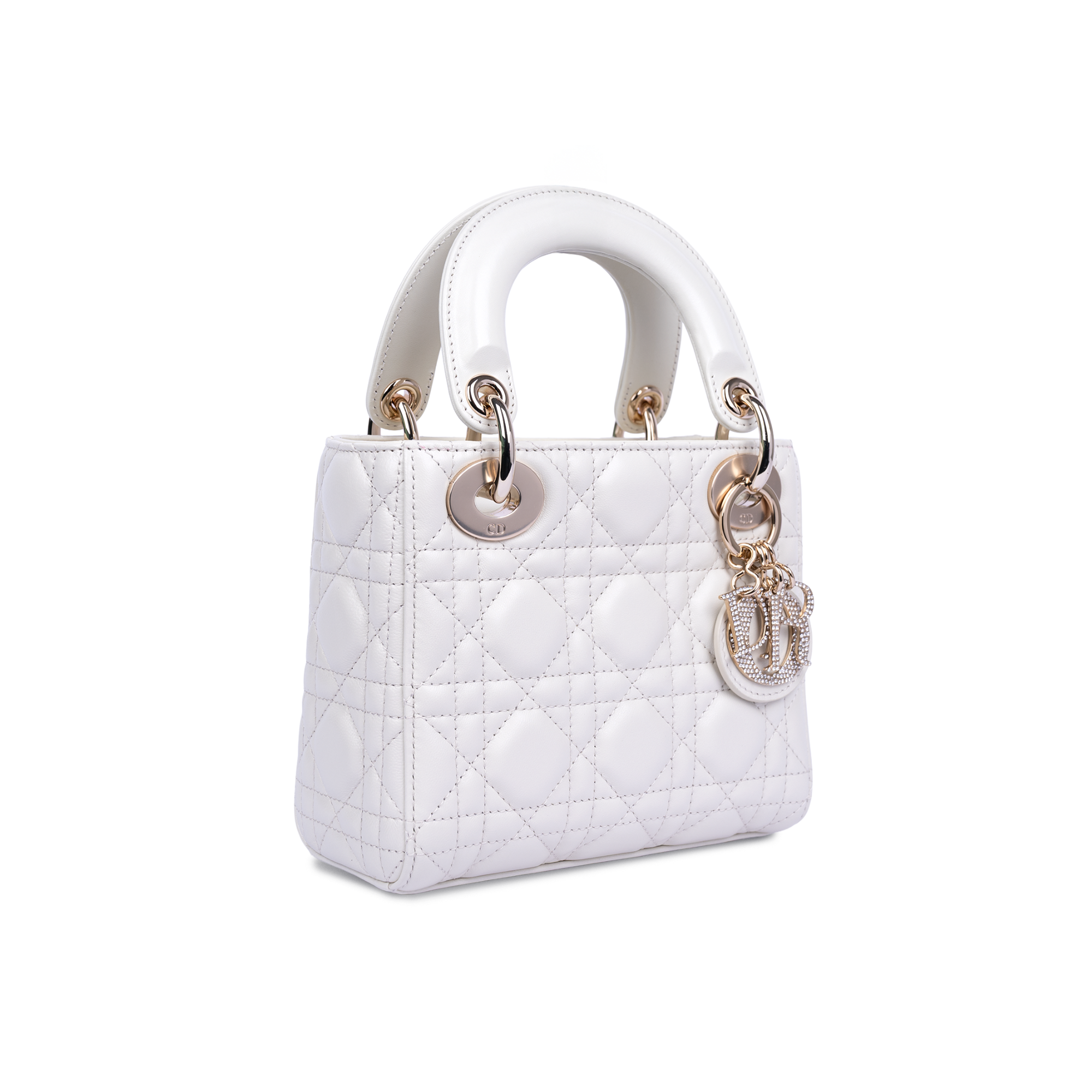 DR Mini Lady DR Bag Latte Cannage Lambskin