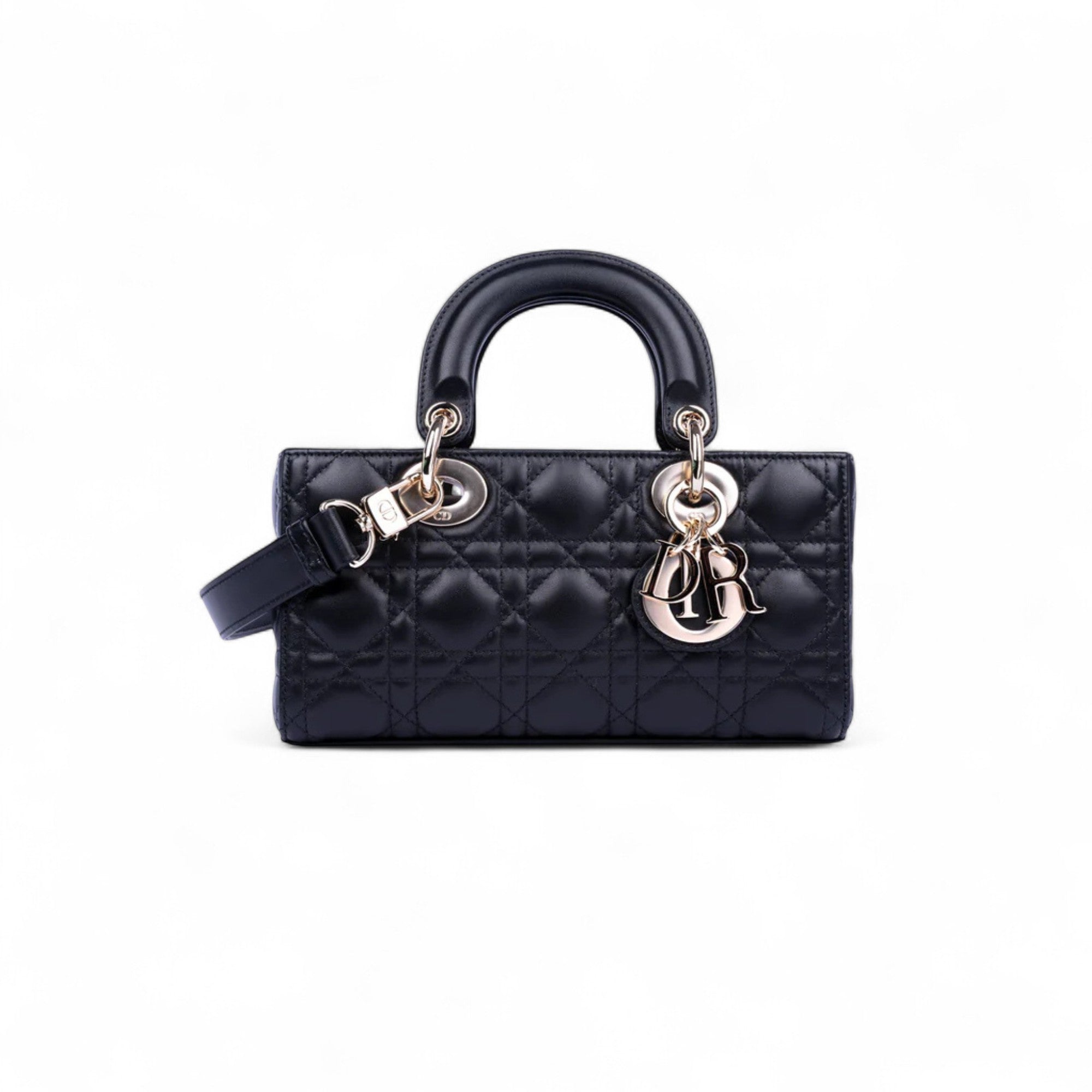 DR Small Lady D-Joy Bag Black Cannage Lambskin