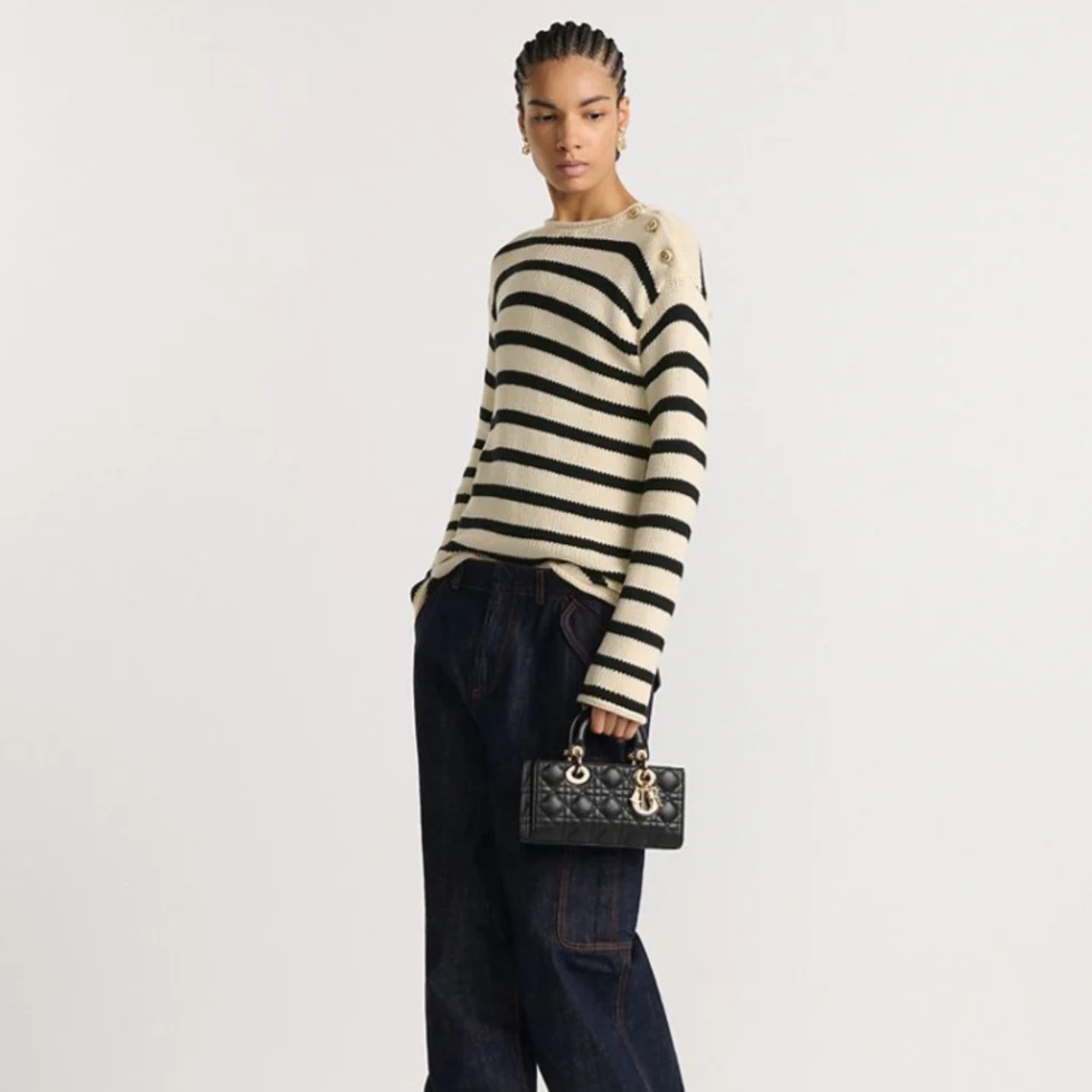 DR Small Lady D-Joy Bag Black Cannage Lambskin