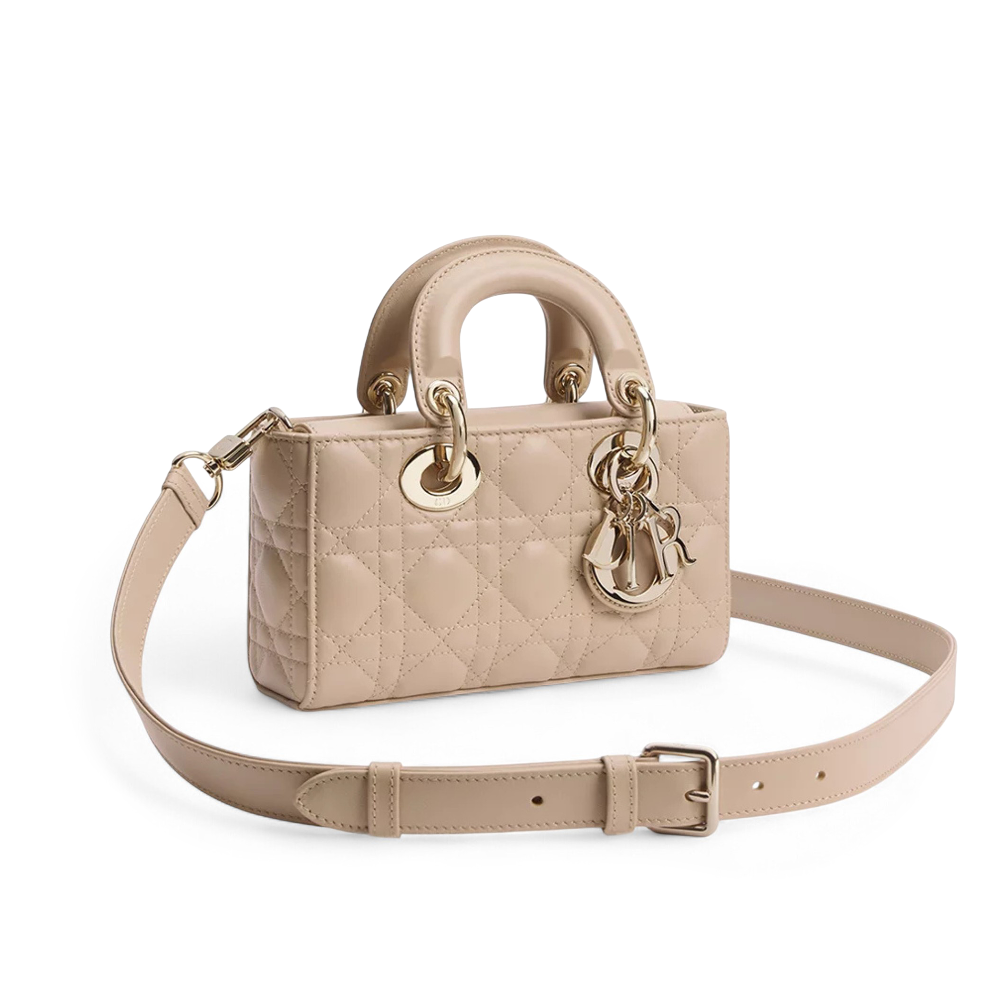 DR Mini Lady D-Joy Bag Powder Beige Cannage Lambskin