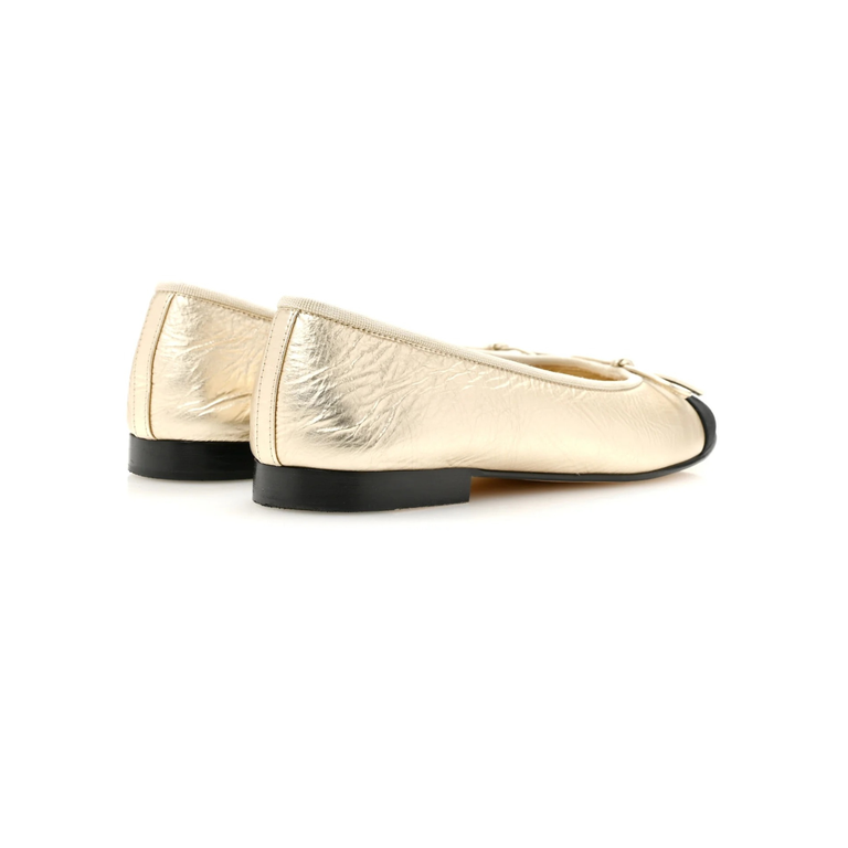 COCO Ballet Flats Light Gold & Black
