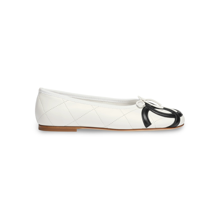 COCO Ballet flats  Lambskin White & Black