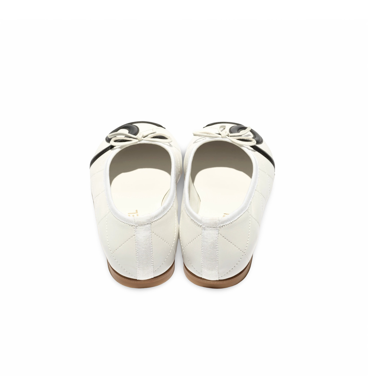 COCO Ballet flats  Lambskin White & Black