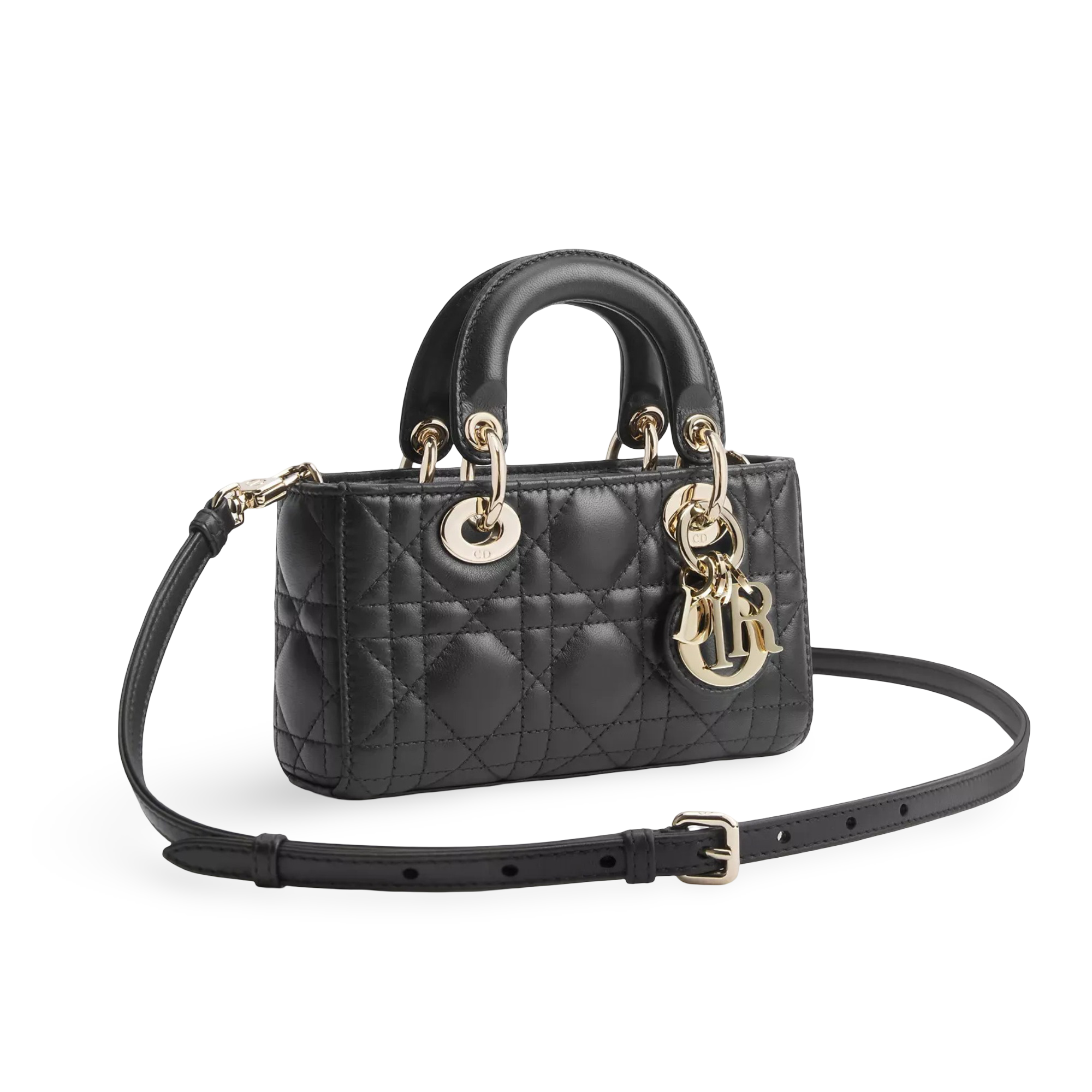 DR Lady D-Joy Micro Bag Black Cannage Lambskin