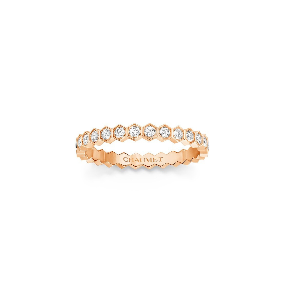 Chaumet Bee de Chaumet ring in rose gold, diamonds.