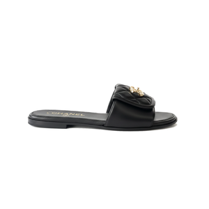 COCO Lambskin Quilted Turnlock Flat Mules
