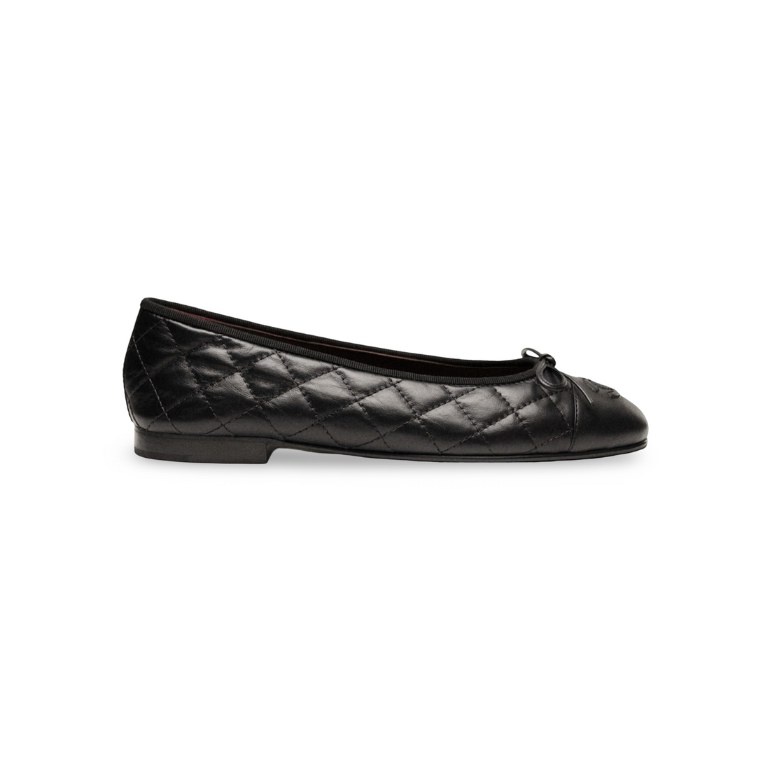 COCO Quilted Lambskin Ballet Flats Black