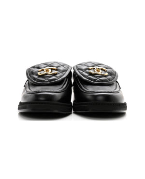 COCO Lambskin Quilted CC Turnlock Mules