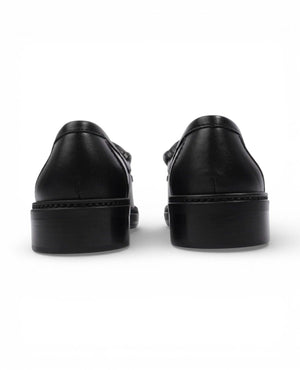 COCO Quilted CC Turnlock Black Leather Loafers