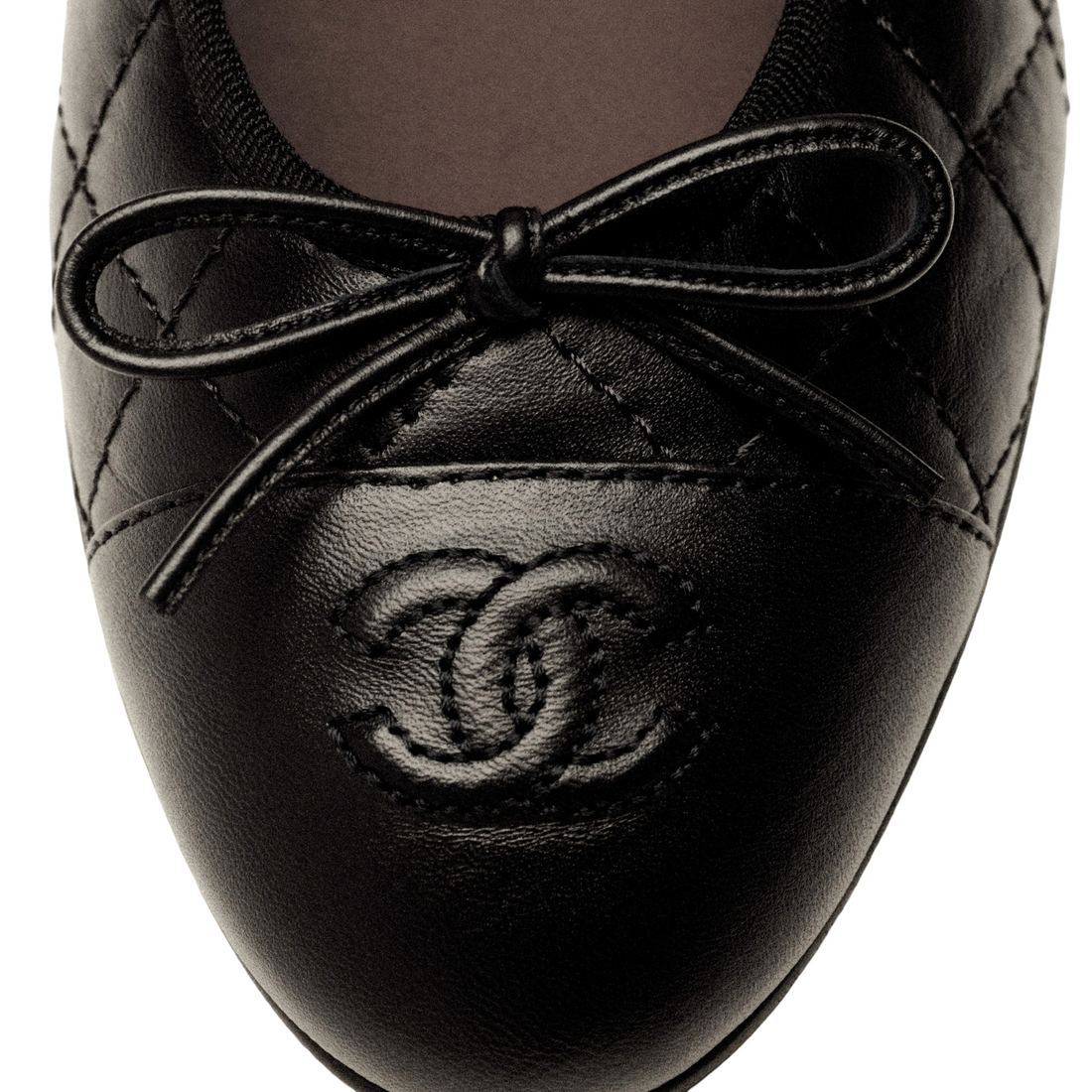 COCO Quilted Lambskin Ballet Flats Black