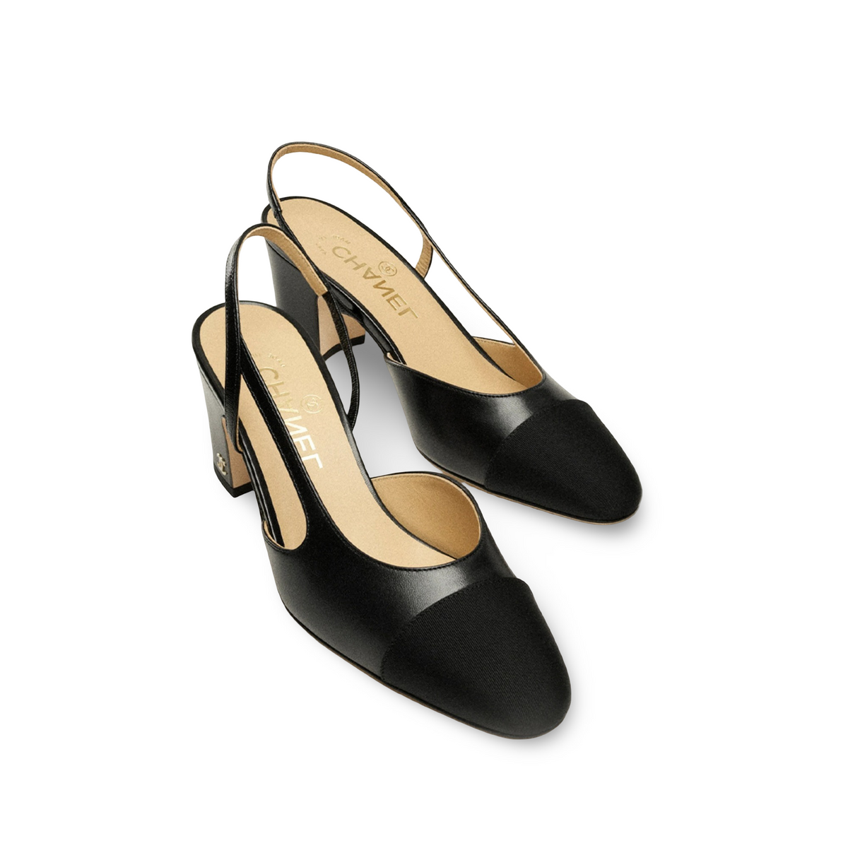 COCO Slingbacks Goatskin & Grosgrain Black Heel (9292736233708)