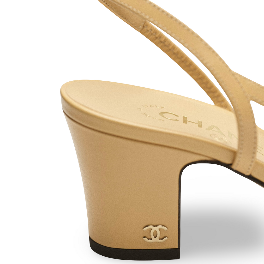COCO Slingbacks Goatskin & Grosgrain Heel Beige & Black