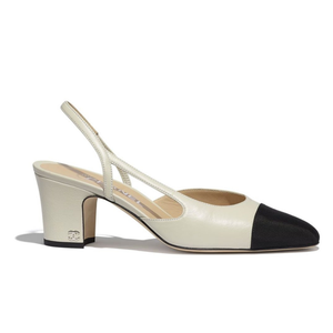 COCO Slingbacks Lambskin & Grosgrain Ivory Black