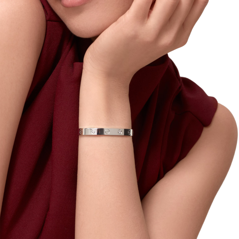 CRT Love Bracelet, Open, 1 Diamond, Silver