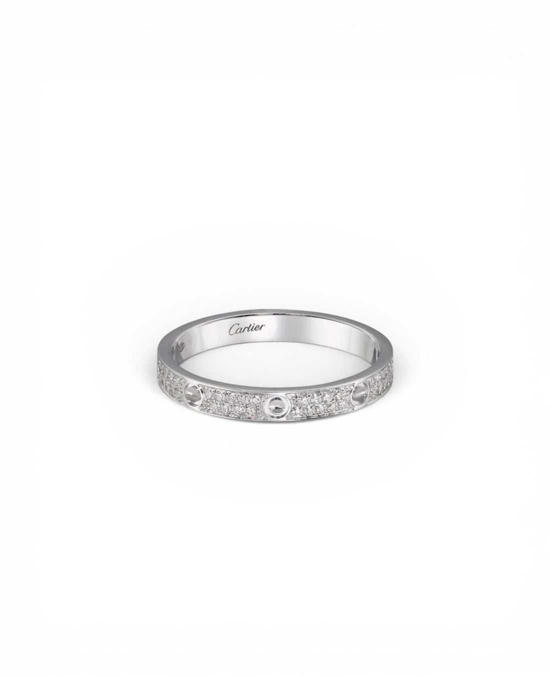 CRT Love Ring, Mini Model, Paved, Silver