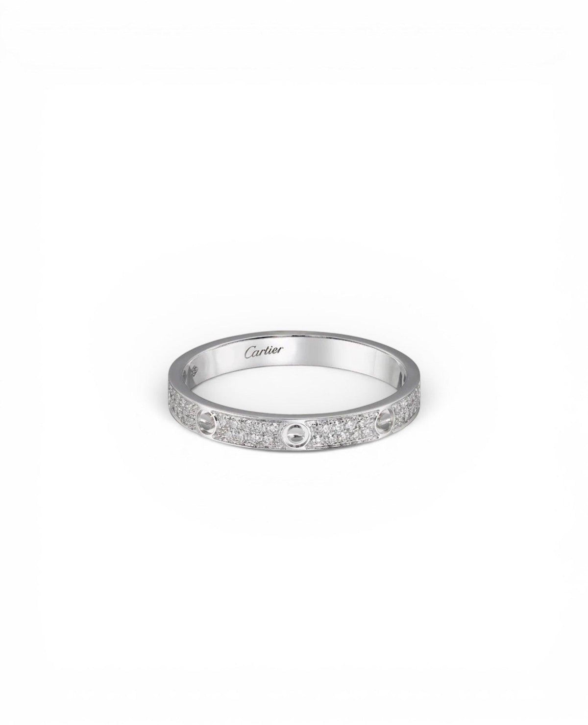 CRT Love Ring, Mini Model, Paved, Silver