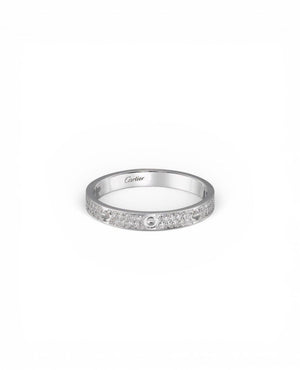 CRT Love Ring, Mini Model, Paved, Silver