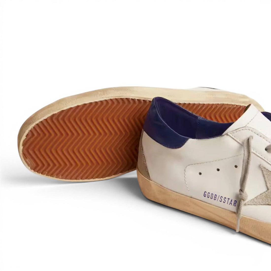 Golden Goose Super-Star with suede star and blue heel tab