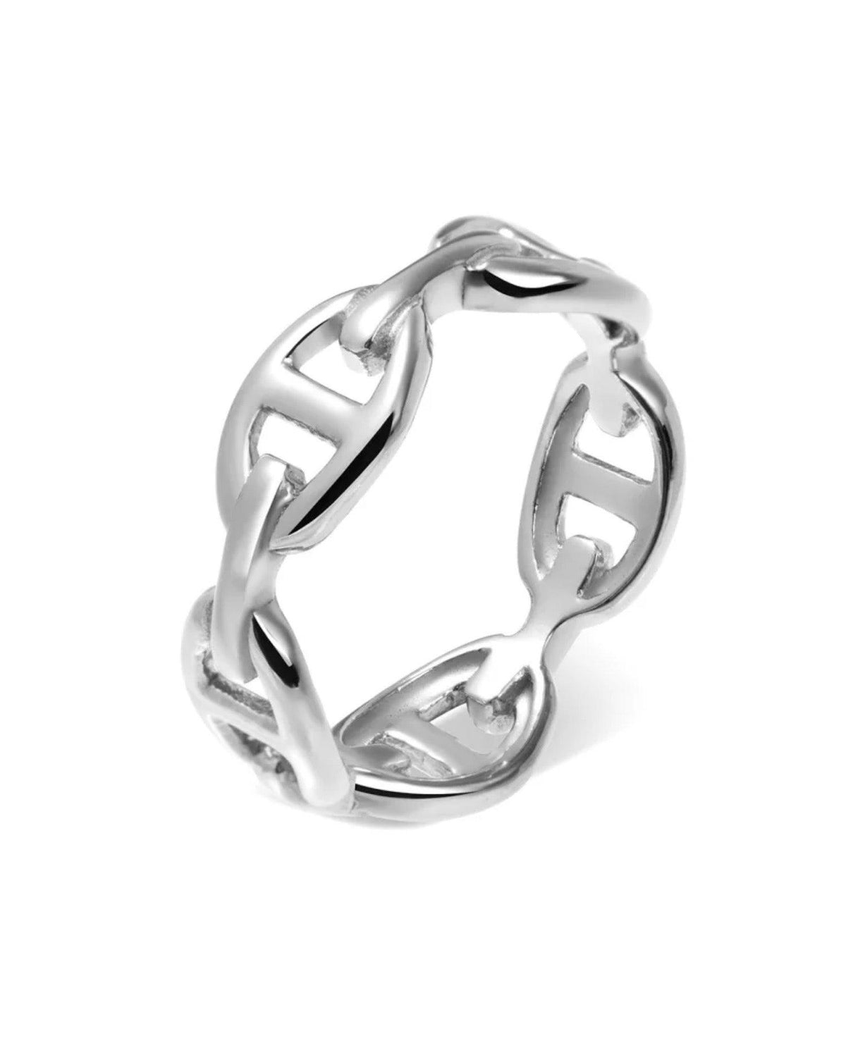 HMS Chaine D'ancre Enchainee Ring, Small model Silver