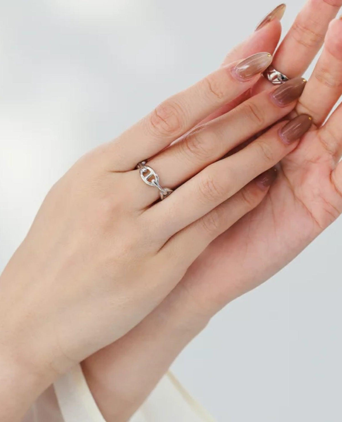 HMS Chaine D'ancre Enchainee Ring, Small model Silver
