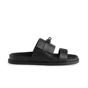 HMS Jackson Techno Sandal in Epsom Calfskin Black Hardware