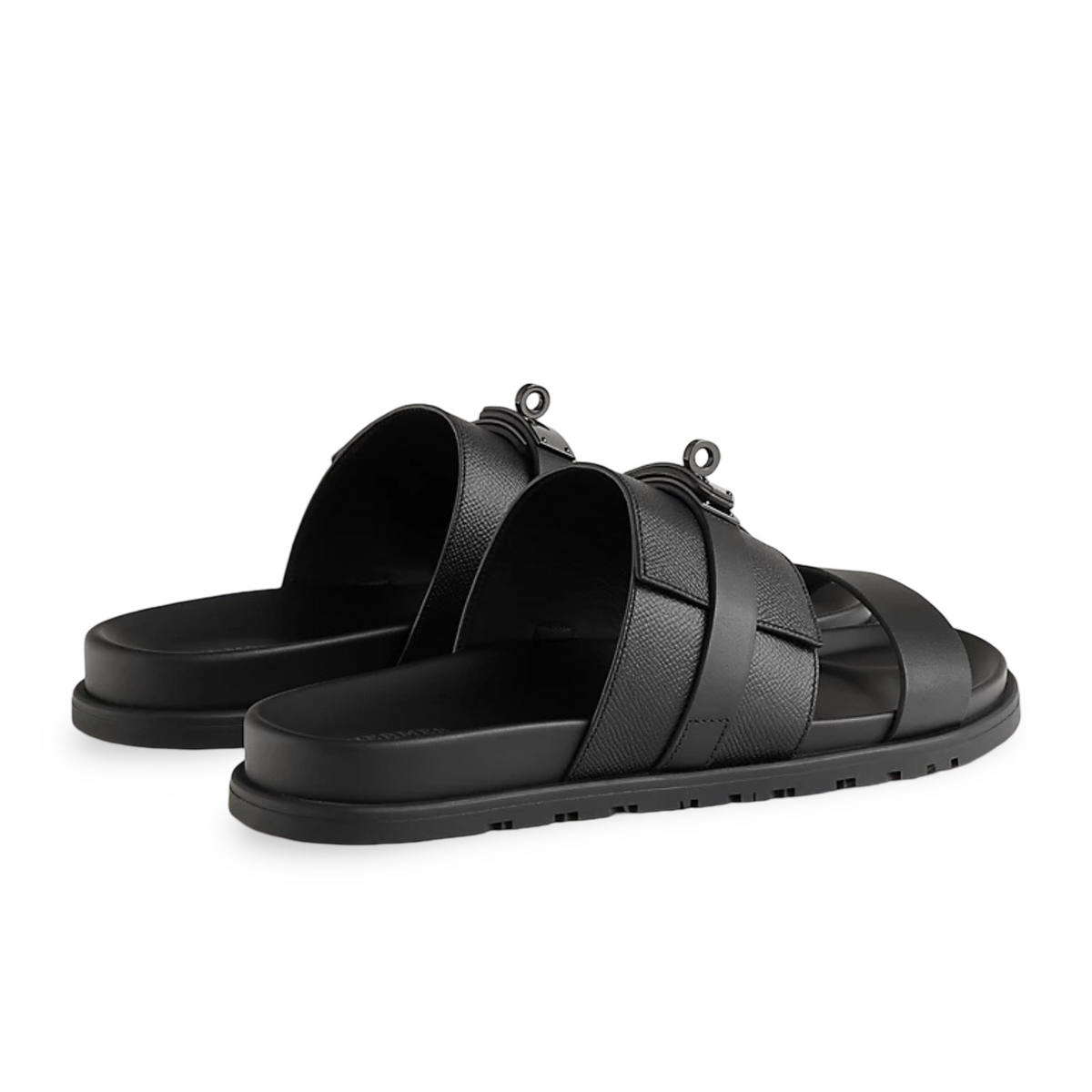 HMS Jackson Techno Sandal in Epsom Calfskin Black Hardware