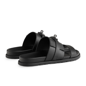 HMS Jackson Techno Sandal in Epsom Calfskin Black Hardware