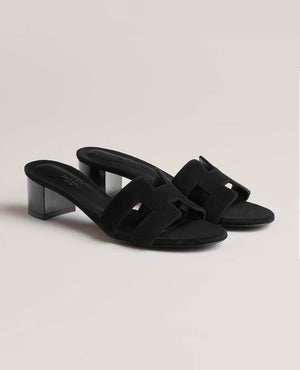 HMS Oasis Sandal Black Suede Goatskin