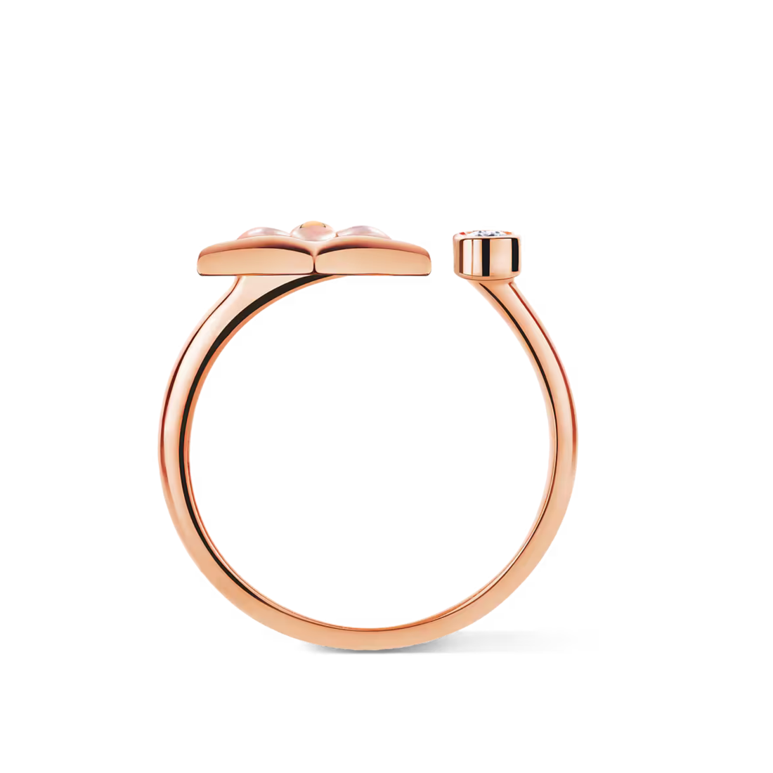 LVN Color Blossom Mini Star Ring, Pink Gold, Pink Mother-of-Pearl and Diamond (9276283453676)