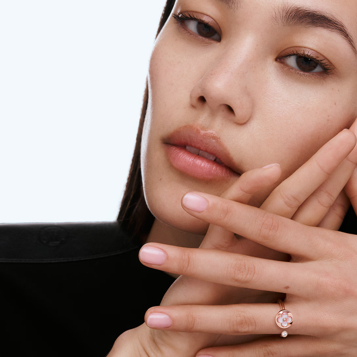 LVN Color Blossom Mini Sun Ring, Pink Gold, Pink Mother-of Pearl and Diamond (9290596352236)