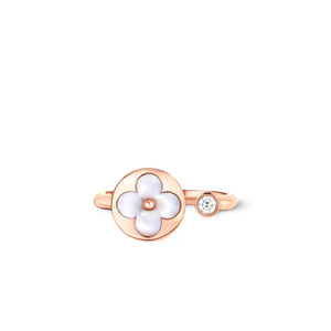 LVN Color Blossom Mini Sun Ring, Pink Gold, White Mother-Of-Pearl And Diamond
