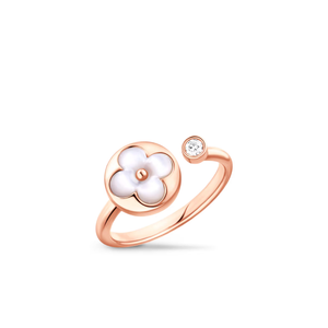 LVN Color Blossom Mini Sun Ring, Pink Gold, White Mother-Of-Pearl And Diamond
